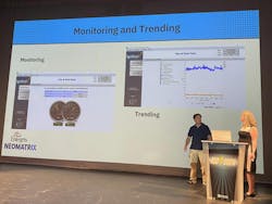 Haskell (left) and Souliotis share shots of monitoring and trending screens from Entegris's application of Igntiion. Haskell (left) and Souliotis share shots of monitoring and trending screens from Entegris's application of Igntiion.