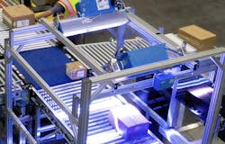 Regal Rexnord's ModSort Divert and Transfer module in use with multiple conveyor lines. Regal Rexnord's ModSort Divert and Transfer module in use with multiple conveyor lines.