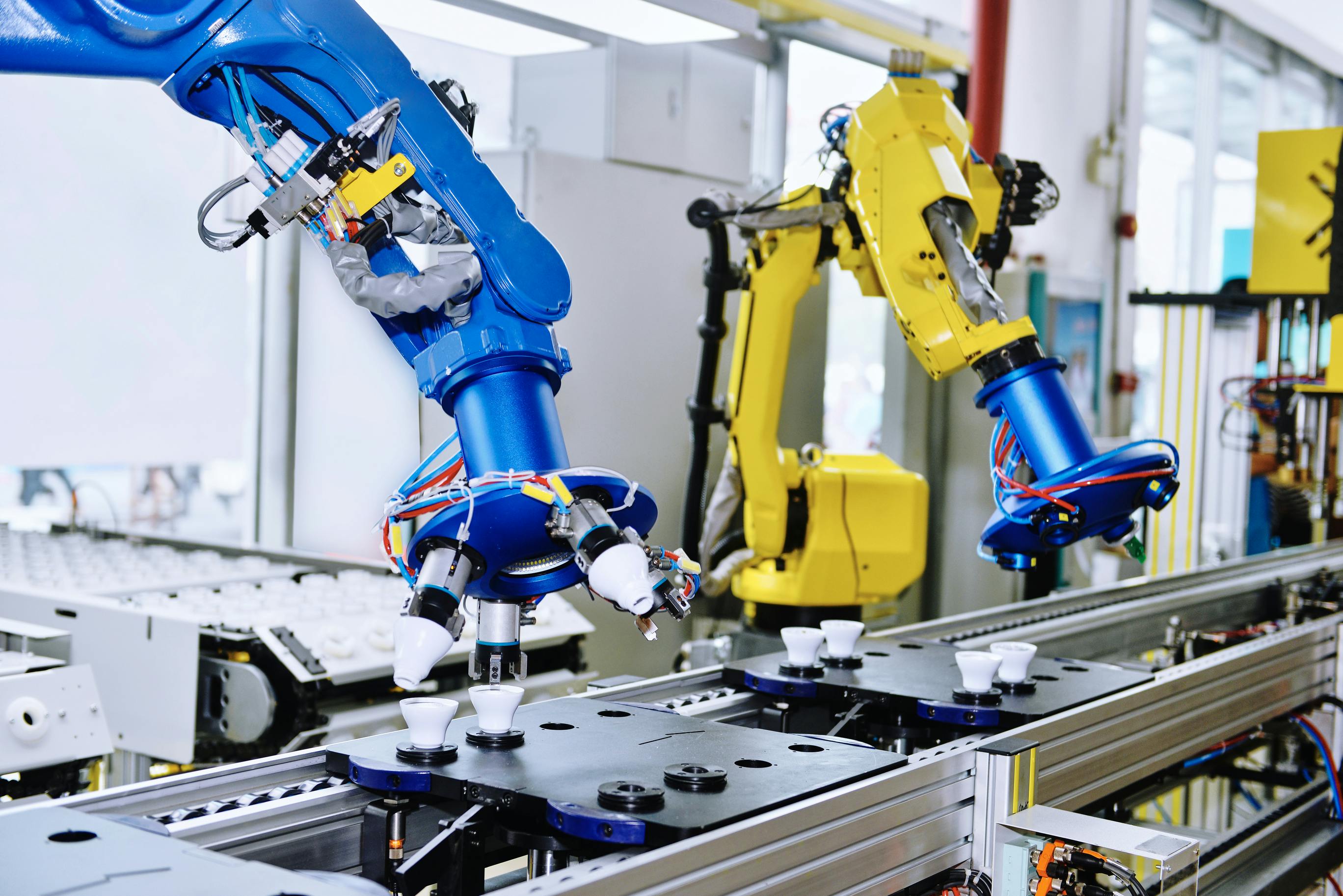 Robots on a manufacturing line