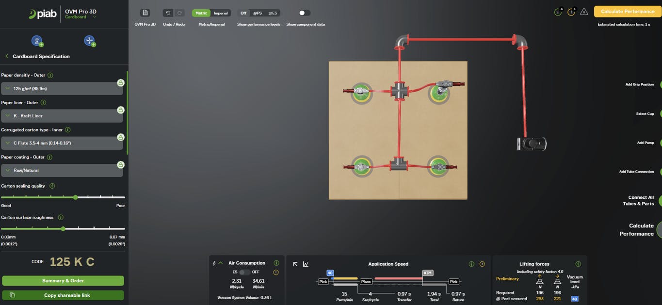 Piab Vacuum EOAT Configurator