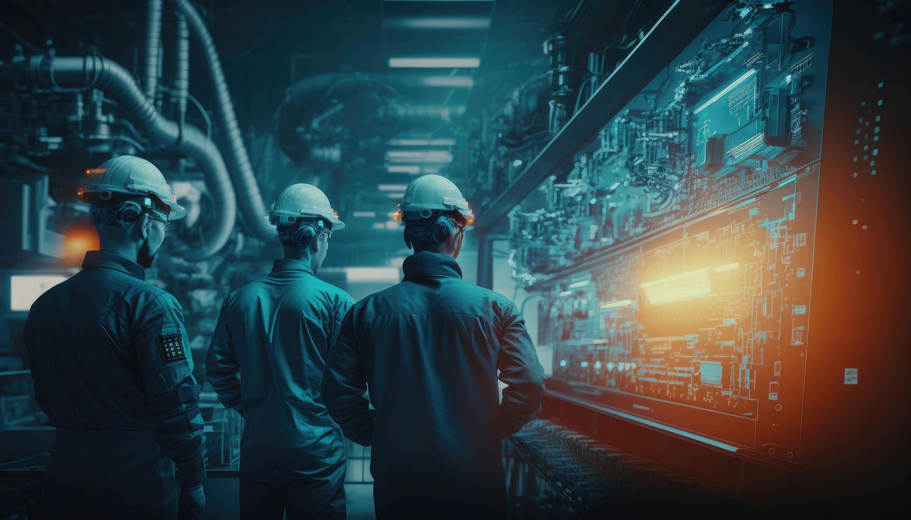 connected workers in a factory