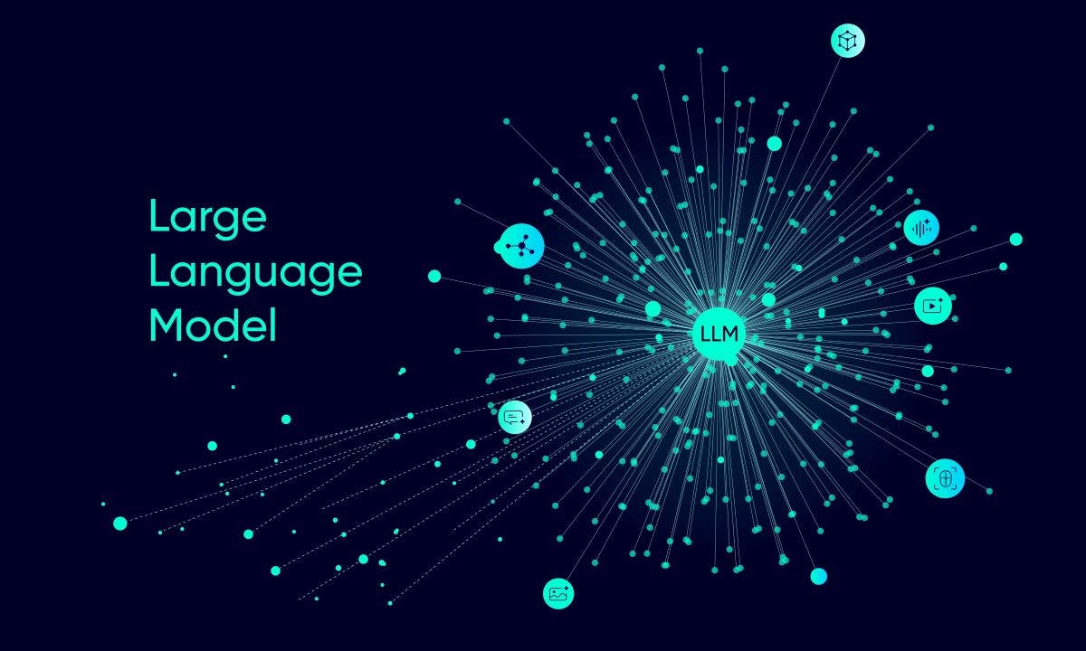 Illustration of abstract stream information with cyan line and dot