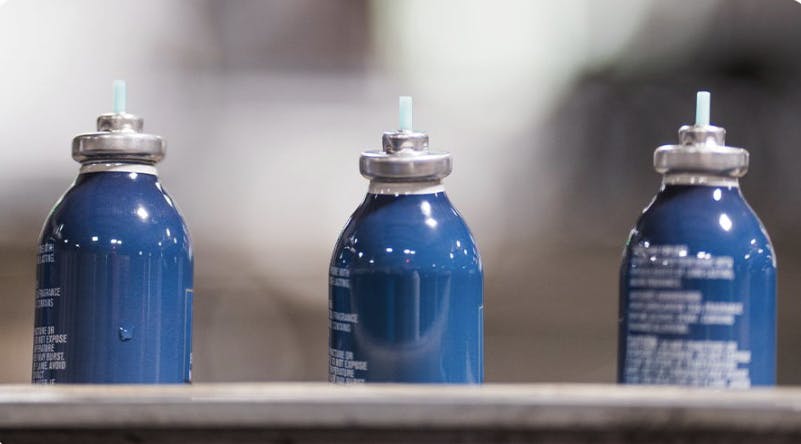 Aerosol canisters move through production at PLZ.