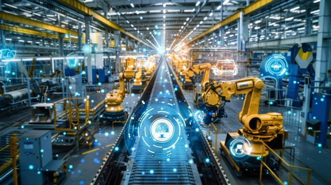 modern factory with sensor technologies throughout