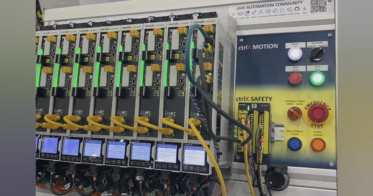 Rexroth Controller Bosch Rexroth ctrlX Automation 40-axis Demo | Automation World