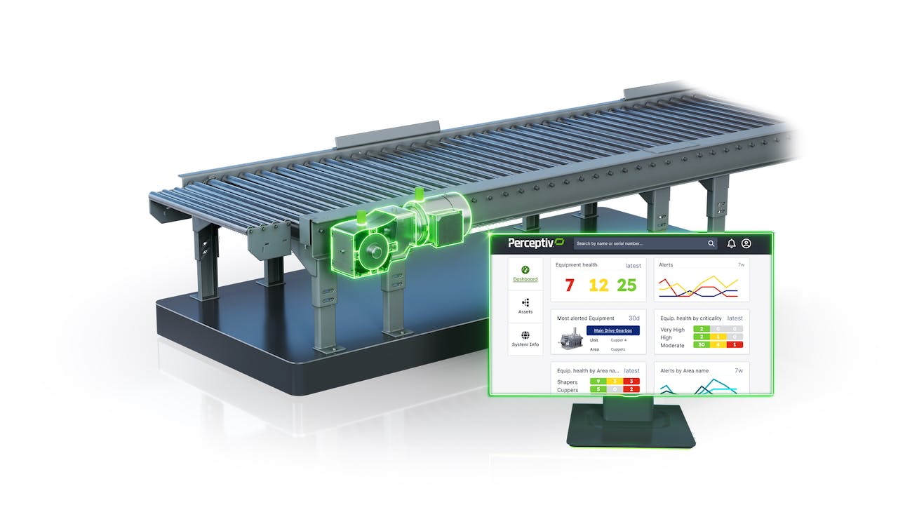 Regal Rexnord's Perceptiv asset condition monitoring system for predictive maintenance.
