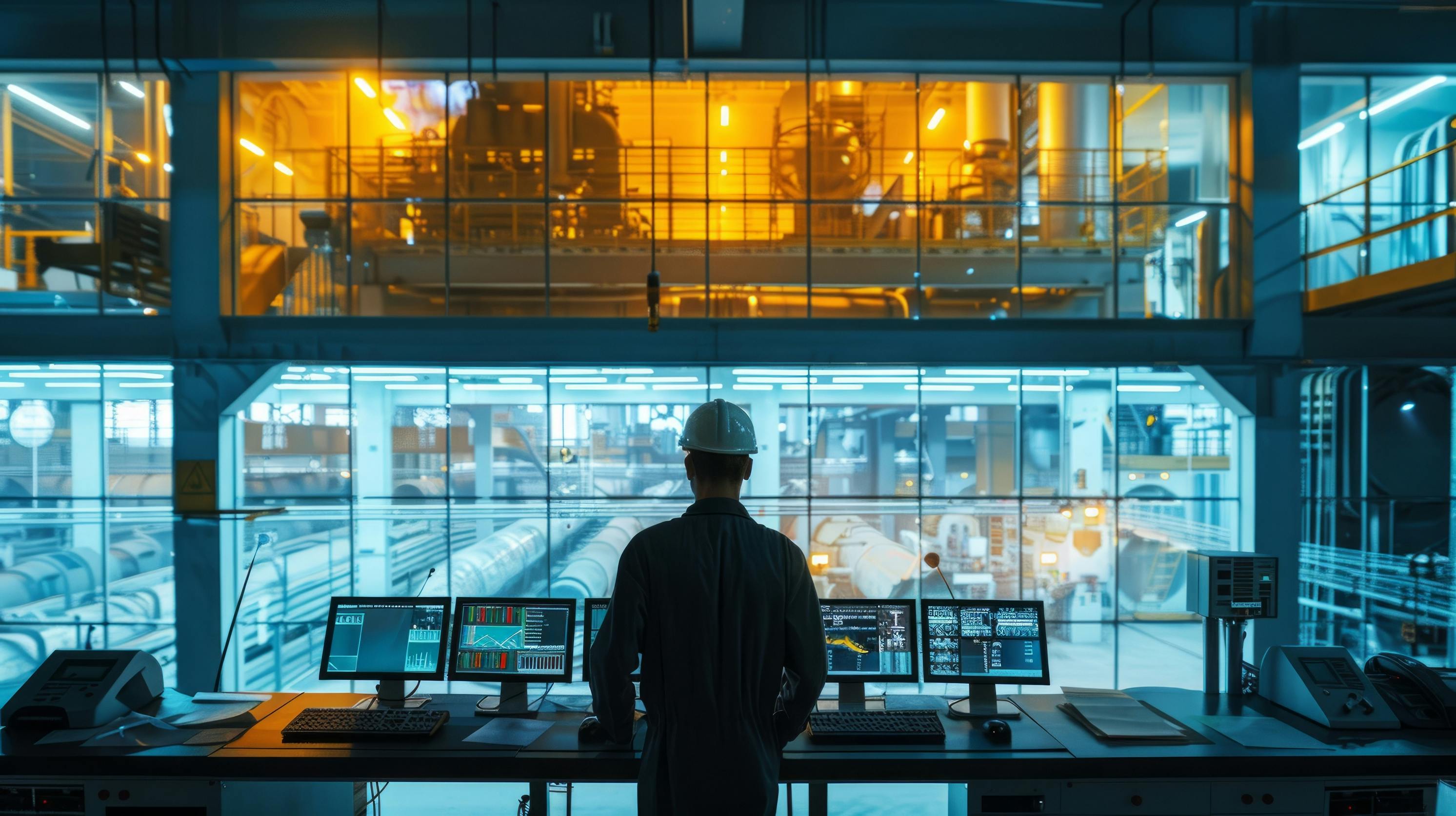 Industrial engineer in control room