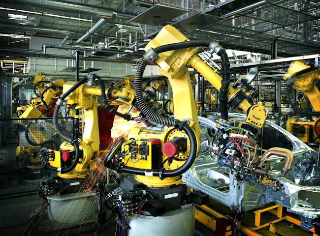 Industrial robots in automotive manufacturing