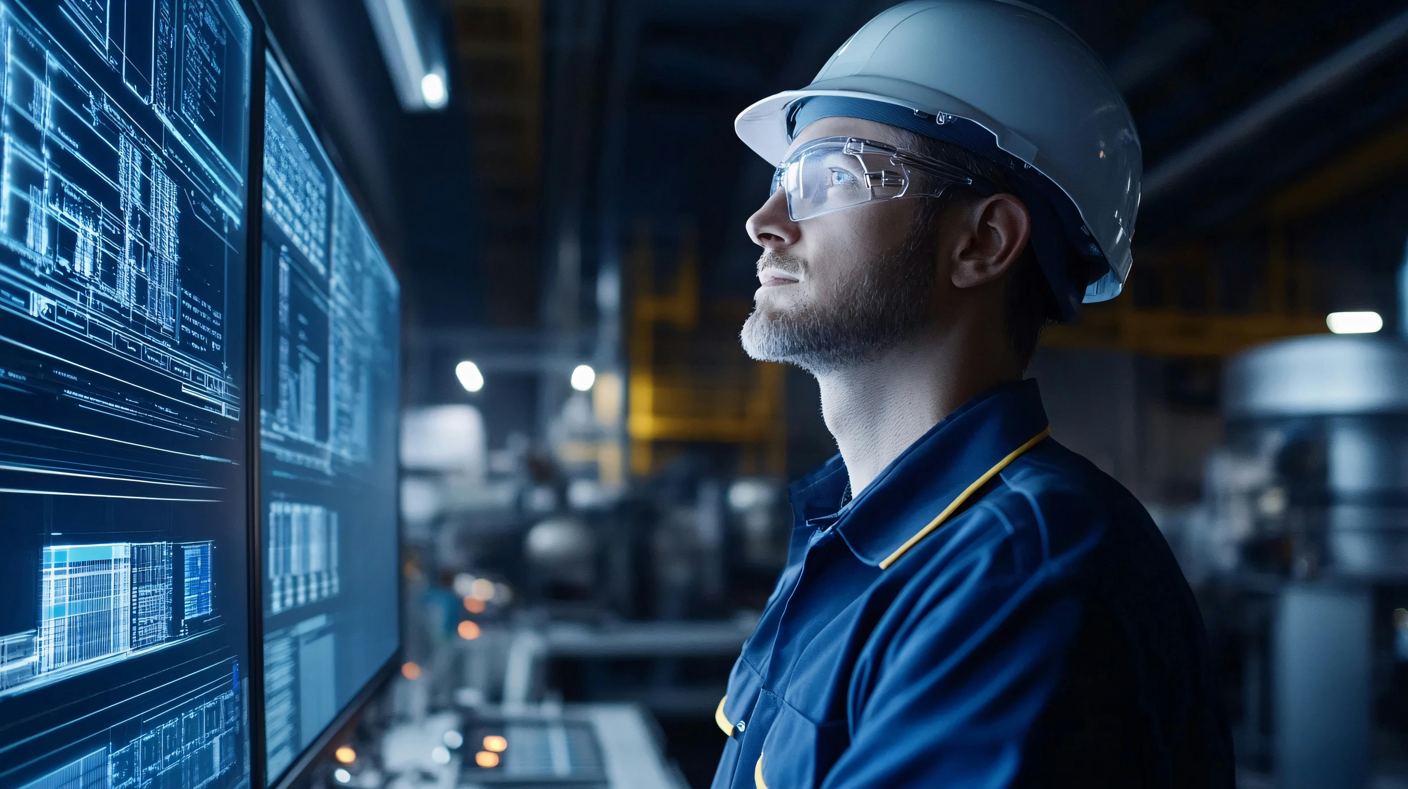 Industrial engineer viewing operational data