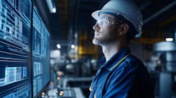 Industrial engineer viewing operational data Industrial engineer viewing operational data