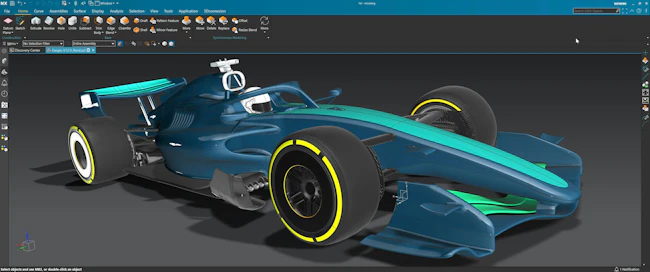 racing car in design software