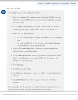 Sample interaction with Guardian Virtual Advisor. Sample interaction with Guardian Virtual Advisor.