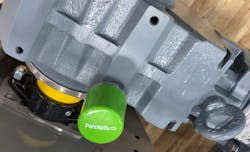 The Regal Rexnord Perceptive sensor on a motor. The Regal Rexnord Perceptive sensor on a motor.