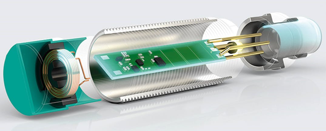 Cross-section view of an inductive sensor.