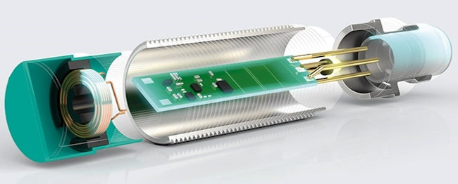 Cross-section view of an inductive sensor.