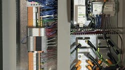 Inside view of a dAPP Controls' Sentry panel with Wago products. Inside view of a dAPP Controls' Sentry panel with Wago products.