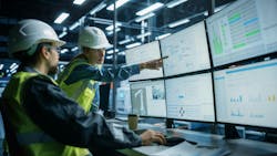 operator and engineer viewing plant operations data operator and engineer viewing plant operations data