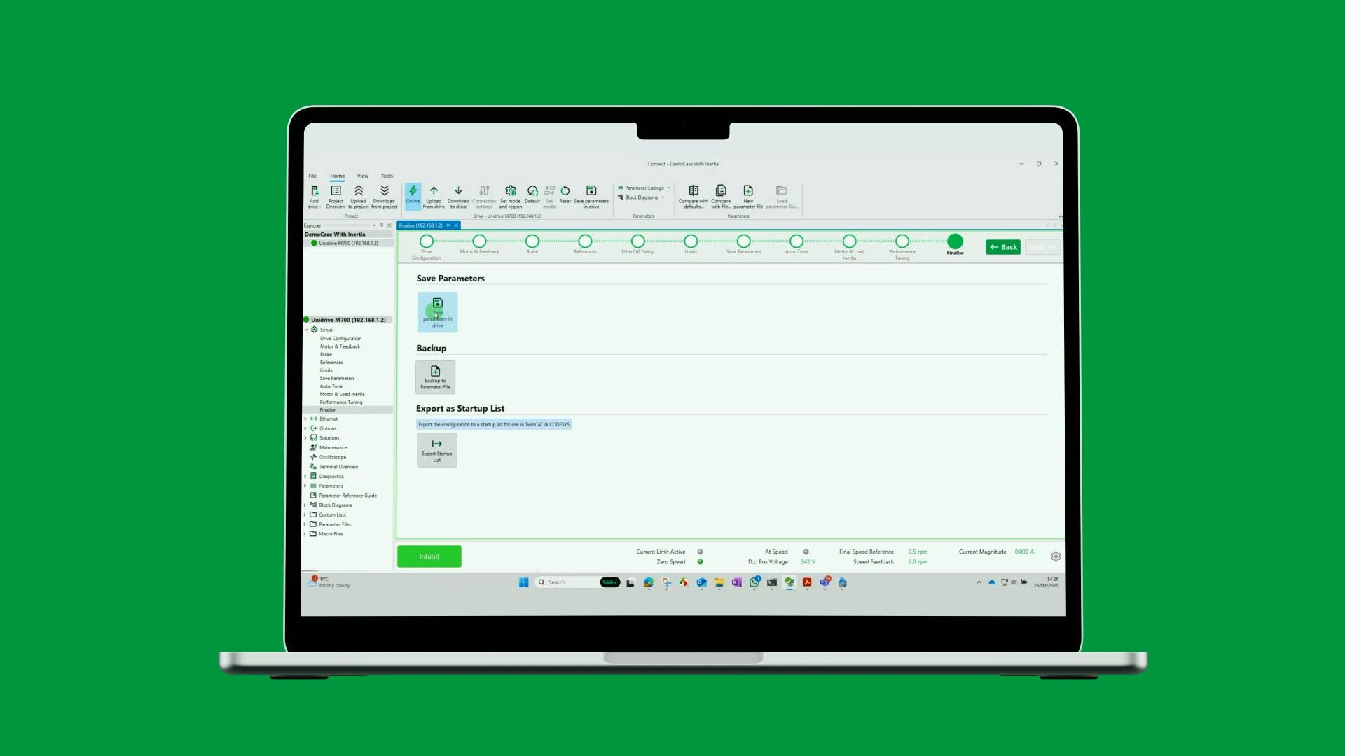 Nidec Connect PC Commissioning Tool