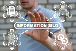 Information silo concept. The problem and inefficiency of disparate big data storage, communicaton and processing. Information silo concept. The problem and inefficiency of disparate big data storage, communicaton and processing.